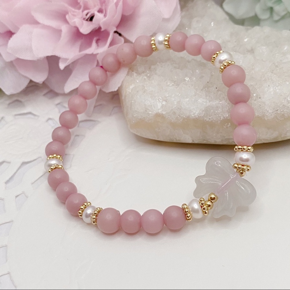 Nature Pink Opal & Jade Bracelet